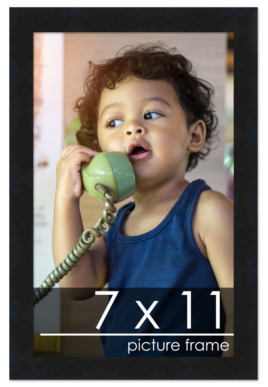 Photo Size Classic Modern Black Frame - UV Acrylic, Foam Board Backing, Hanging Hardware